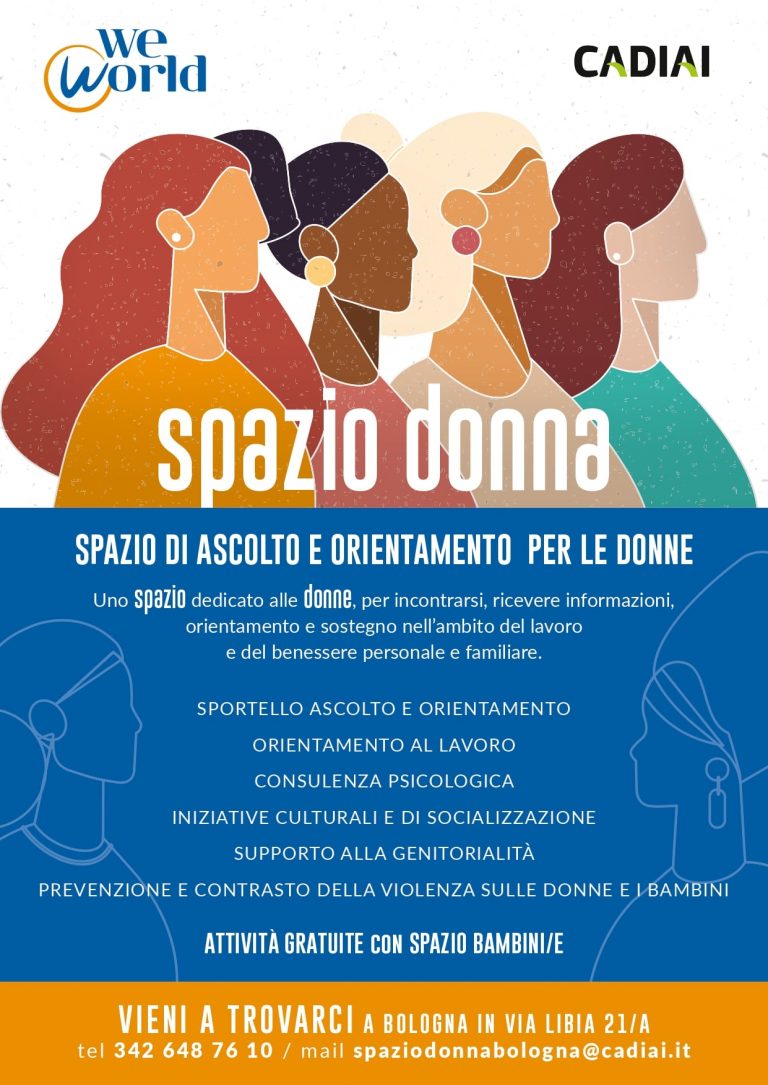 CADIAI – Un anno di “Spazio Donna” WeWorld a Bologna: più di 100 donne supportate